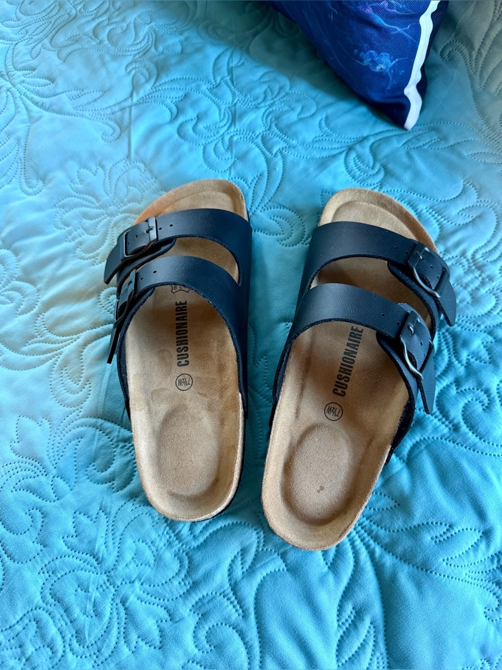 Cushionaire Black Double-Strap Slide Sandals-👌🏻 transition from summer to fall!😎